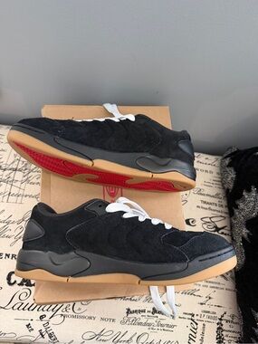 Jordan kids Black Sneakers with White Laces
